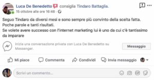 copywriting persuasivo roibook m - testimonianza luca de benedetto