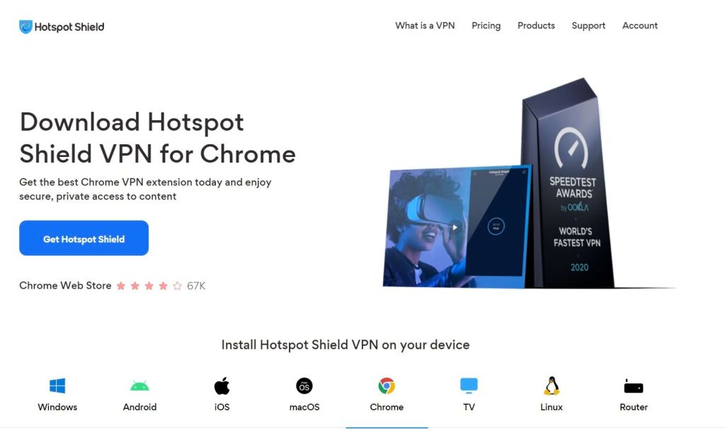 hotspot shield vpn chrome