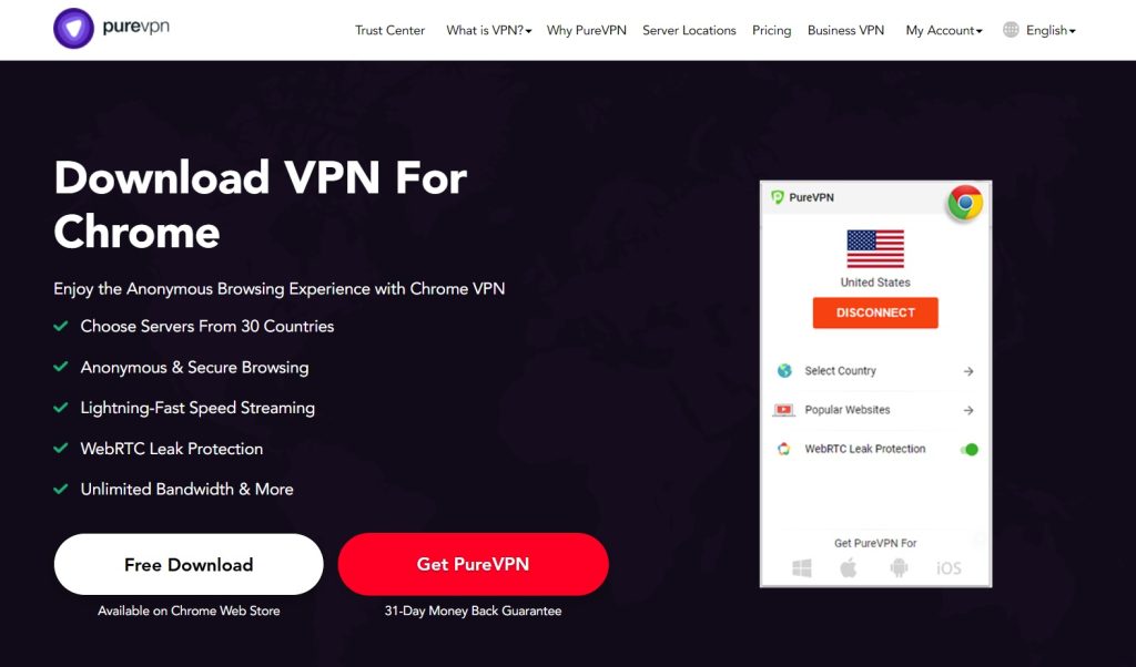 purevpn vpn chrome