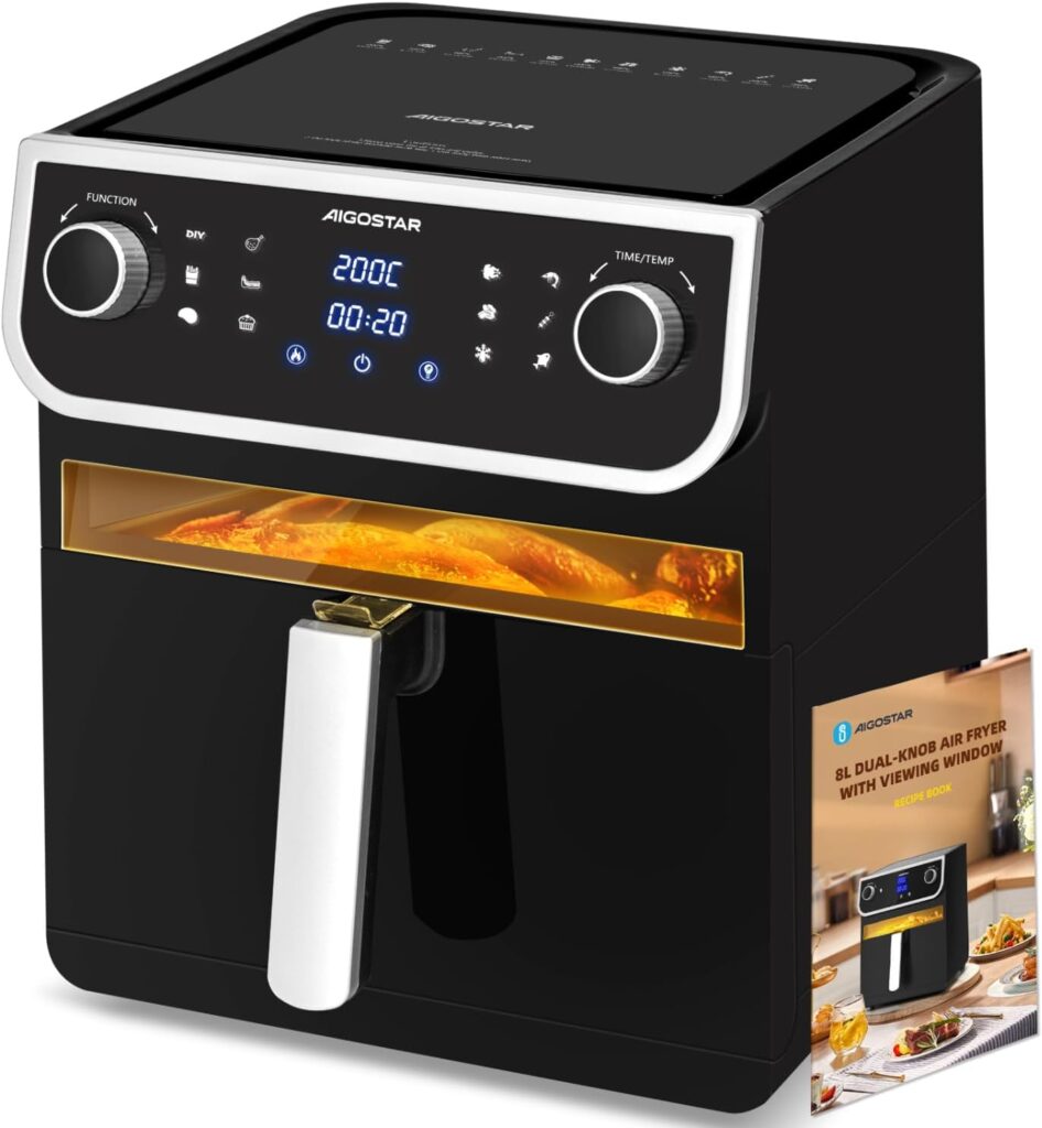 JP Just Perfecto Friggitrice Ad Aria Calda XXL 12L - 1800W Con 12 Programmi - Include Girarrosto, Cestelli E Vassoio - Air Fryer Multifunzione Con Illuminazione